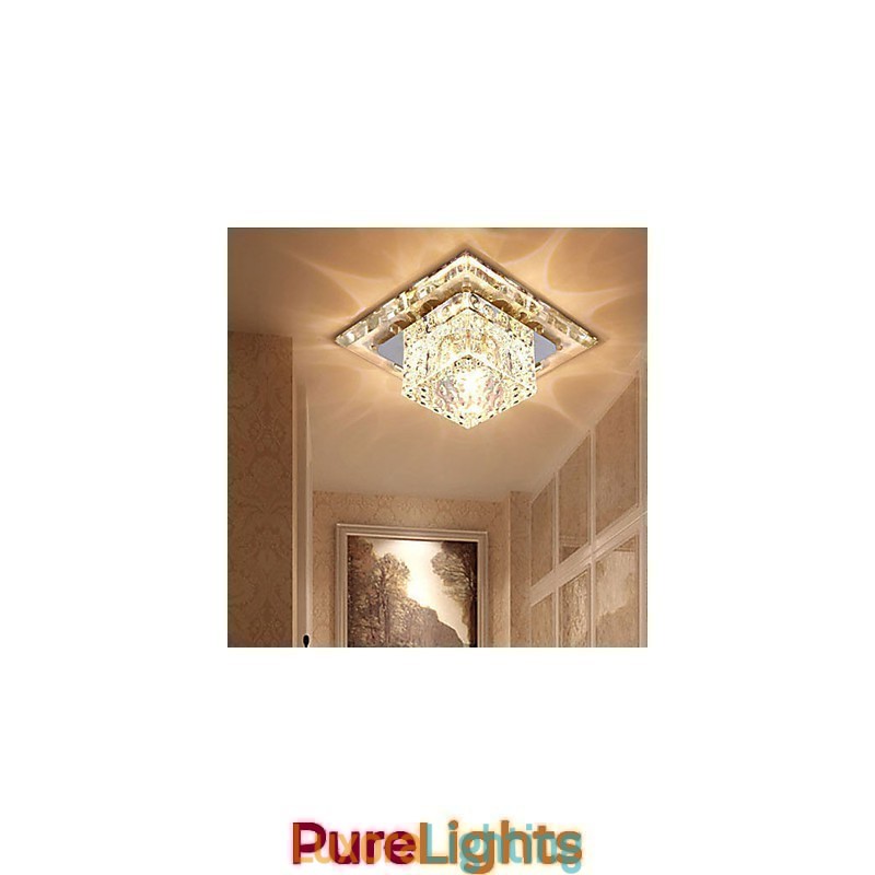 Designer Touch Decorative Mini Crystal Ceiling Lamp Spotlight 3W Creative Lamp Tube Light Colorful Color Square Dome Light