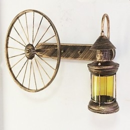 Designer Touch Decorative Rustic Lodge Painting Feature for Mini Style Uplight Wall Sconces Wall Light