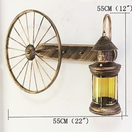 Designer Touch Decorative Rustic Lodge Painting Feature for Mini Style Uplight Wall Sconces Wall Light