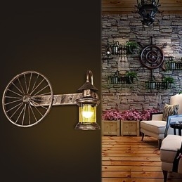 Designer Touch Decorative Rustic Lodge Painting Feature for Mini Style Uplight Wall Sconces Wall Light