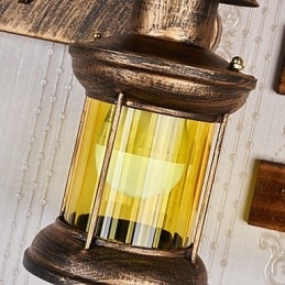 Designer Touch Decorative Rustic Lodge Painting Feature for Mini Style Uplight Wall Sconces Wall Light