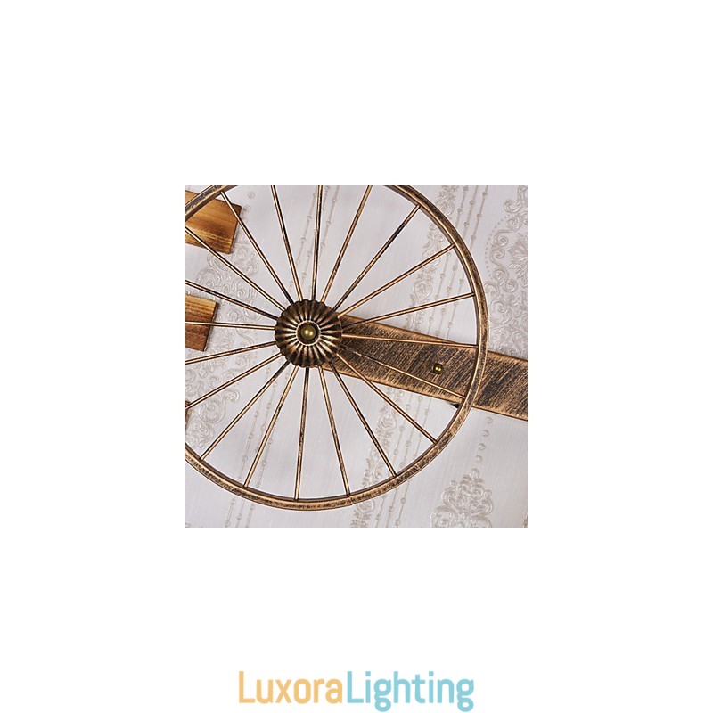 Designer Touch Decorative Rustic Lodge Painting Feature for Mini Style Uplight Wall Sconces Wall Light