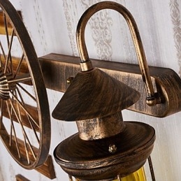 Designer Touch Decorative Rustic Lodge Painting Feature for Mini Style Uplight Wall Sconces Wall Light