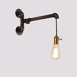 Designer Touch Decorative Vintage Industrial Pipe Wall Lights With switch Creative Lights Restaurant Cafe Bar Decoration lighting With 1 Light Painted Finish