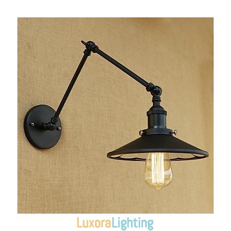 Designer Touch Decorative Rustic Lodge Country Retro Painting Feature for Mini Style Swing Arm Wall Lamp