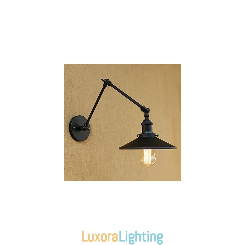 Designer Touch Decorative Rustic Lodge Country Retro Painting Feature for Mini Style Swing Arm Wall Lamp