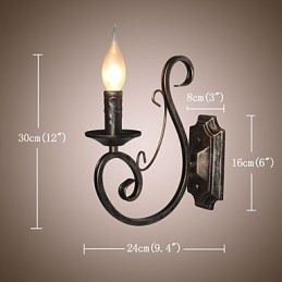 Designer Touch Decorative Mini Retro Wall Lamp Hallway Metal Candle Shape Wall Lamp Lighting