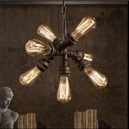 Designer Touch Decorative American Industrial Water Pipe Retro style Wind 7 Light Pendant Chandelier