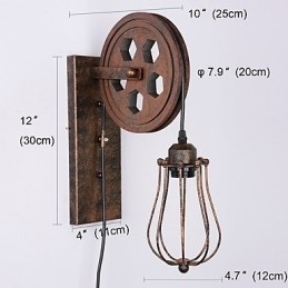 Designer Touch Decorative Industrial Retro Iron Wall Lamp Creative Personality Lift Pulley Wall Lamp