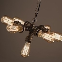 Designer Touch Decorative American Industrial Water Pipe Retro style Wind 7 Light Pendant Chandelier