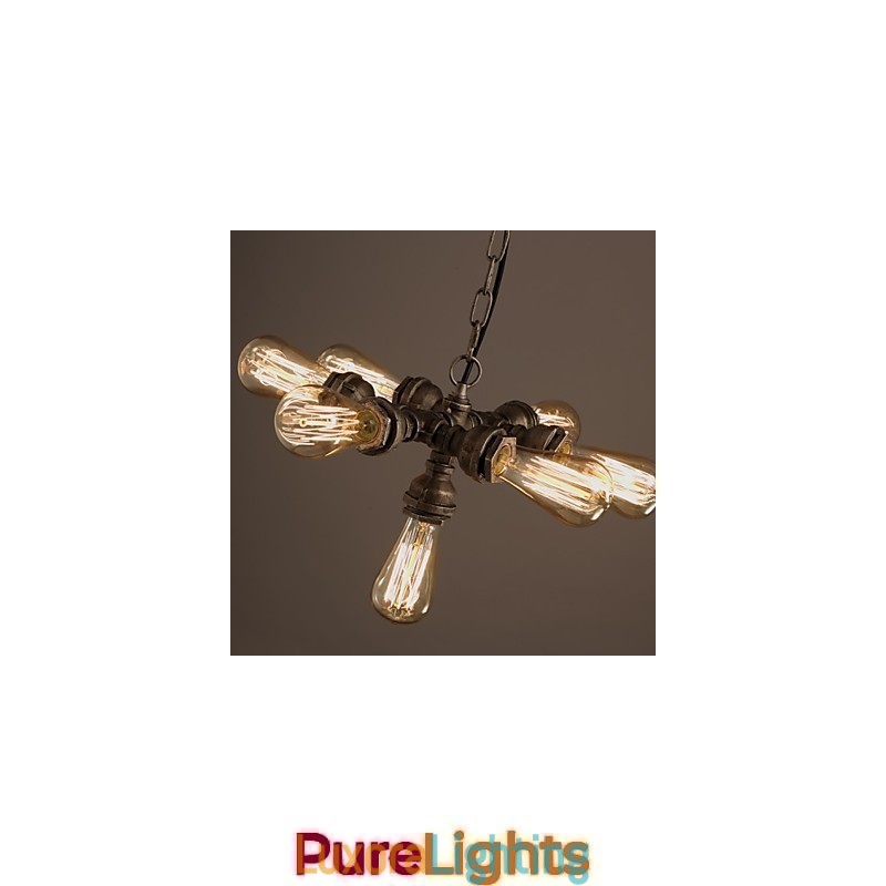 Designer Touch Decorative American Industrial Water Pipe Retro style Wind 7 Light Pendant Chandelier