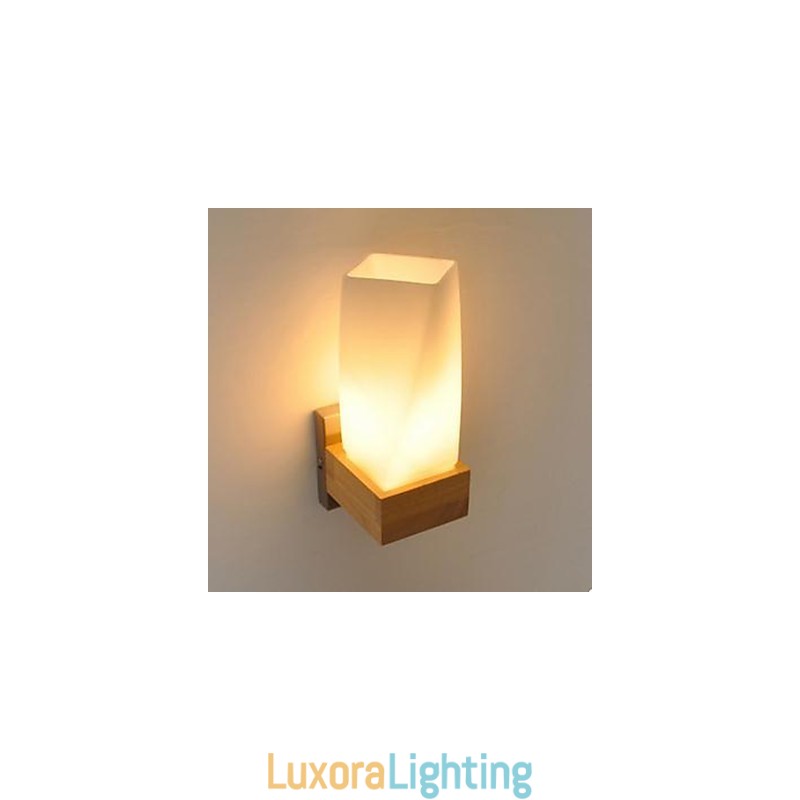 Designer Touch Decorative Simplicity Nordic Wood Art Living Room Corridor Balcony Glass Solid Wood Wall Lamp Of Bedroom The Head Of A Bed