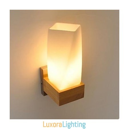 Designer Touch Decorative Simplicity Nordic Wood Art Living Room Corridor Balcony Glass Solid Wood Wall Lamp Of Bedroom The Head Of A Bed