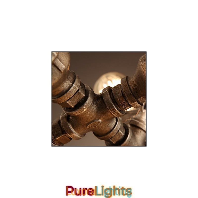 Designer Touch Decorative American Industrial Water Pipe Retro style Wind 7 Light Pendant Chandelier