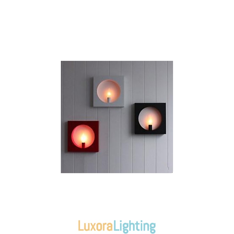 Designer Touch Decorative Modern Simple Iron Art Wall Lamp Creative Living Room Background Hall Head Of The Bed Square Frame Decoration Lamps And Lanterns