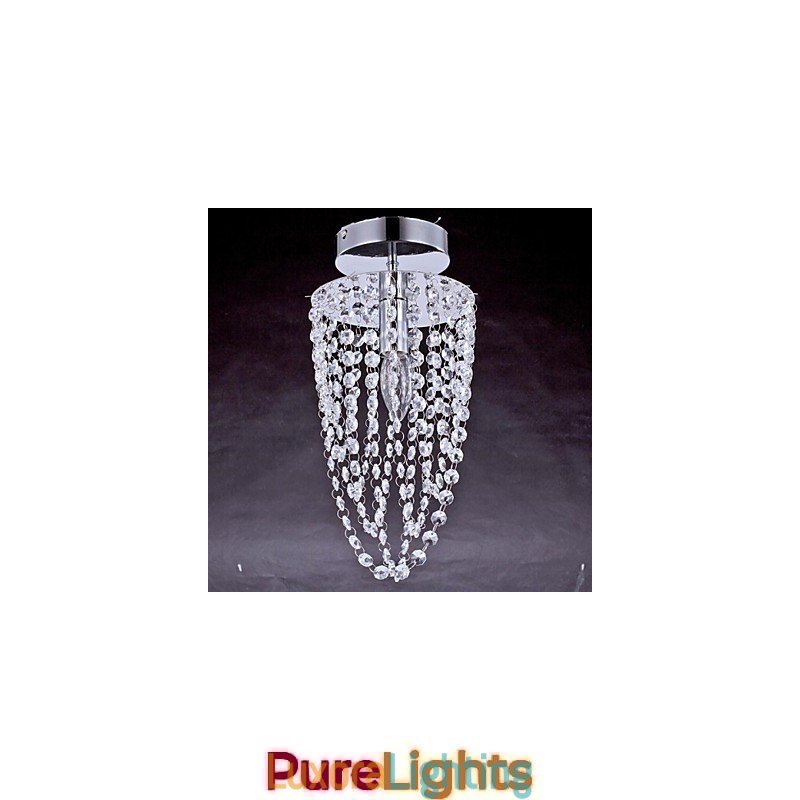 Designer Touch Decorative Ceiling Lamps 1 Light Crystal Artistic Stainless Steel Plating