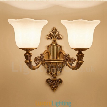 Designer Touch Decorative 2 Light Traditional Classic Living Room Dining Room Bed Room Metal Luxury Indoor Wall Sconces