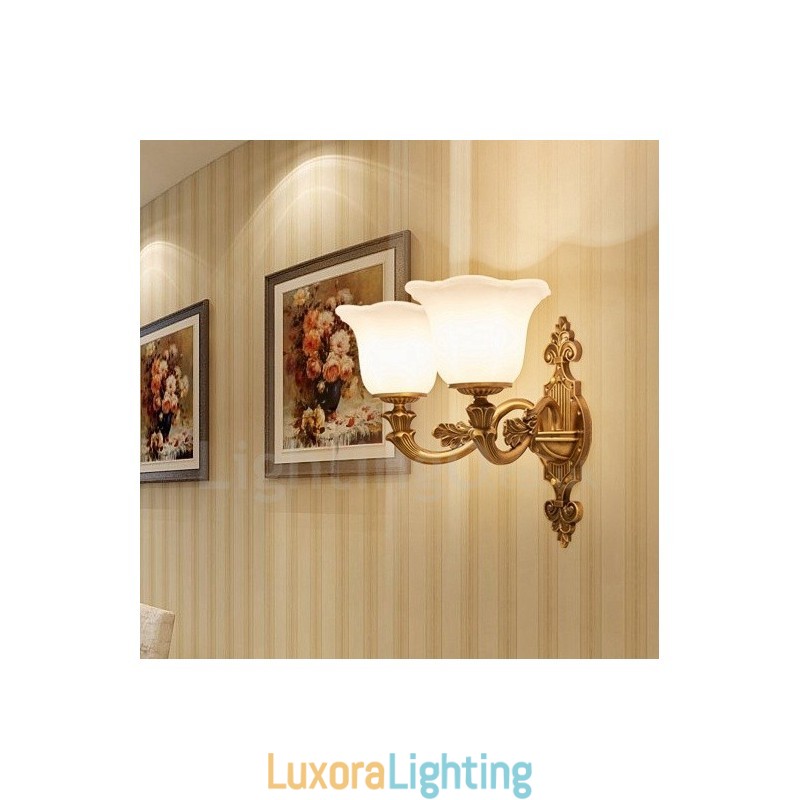 Designer Touch Decorative 2 Light Traditional Classic Living Room Dining Room Bed Room Metal Luxury Indoor Wall Sconces