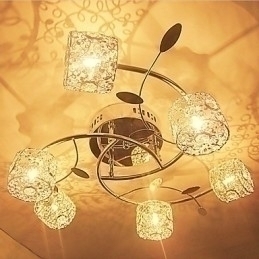 Designer Touch Decorative Modern Contemporary Crystal Electroplated Flush Mount