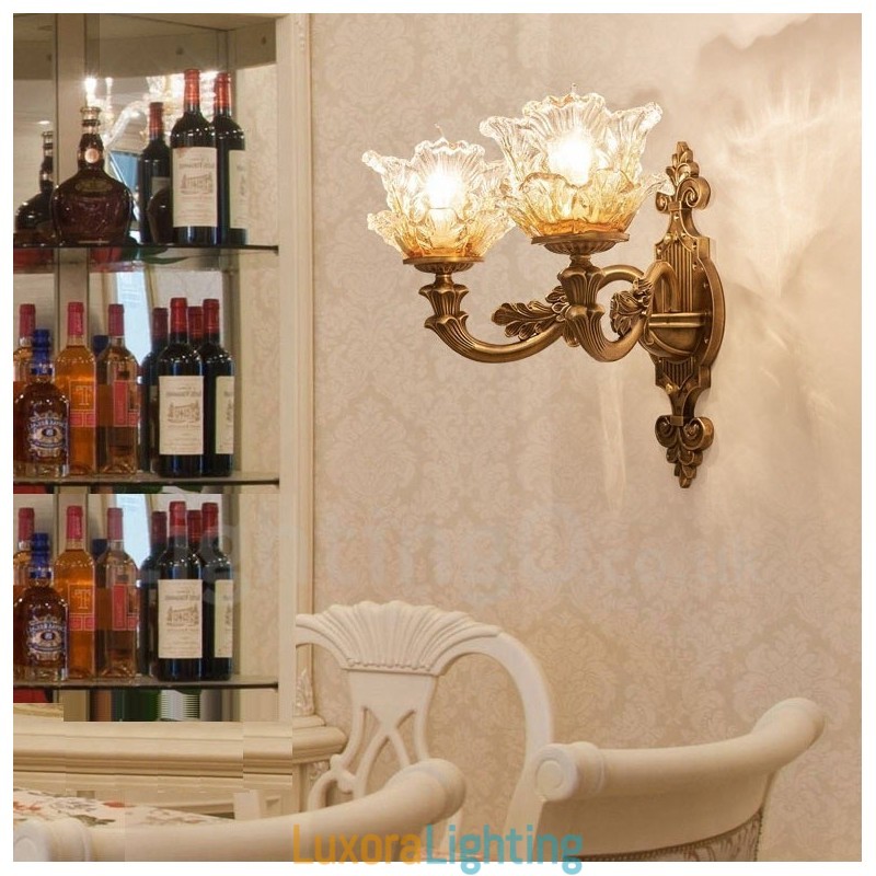 Designer Touch Decorative 2 Light Traditional Classic Living Room Dining Room Bed Room Metal Indoor Wall Sconces