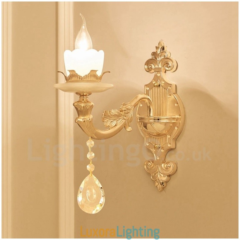 Designer Touch Decorative Single Light Traditional Classic Living Room Dining Room Bed Room Metal Luxury Indoor Wall Sconces