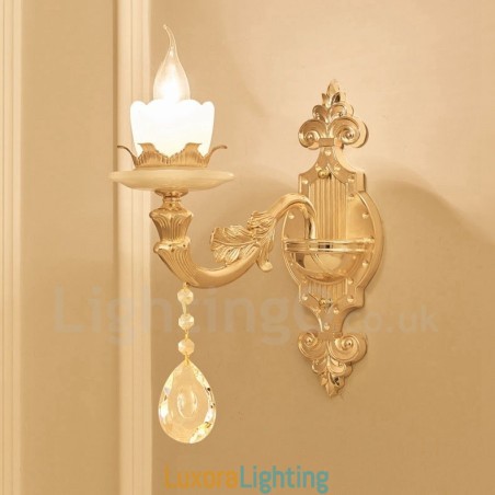 Designer Touch Decorative Single Light Traditional Classic Living Room Dining Room Bed Room Metal Luxury Indoor Wall Sconces