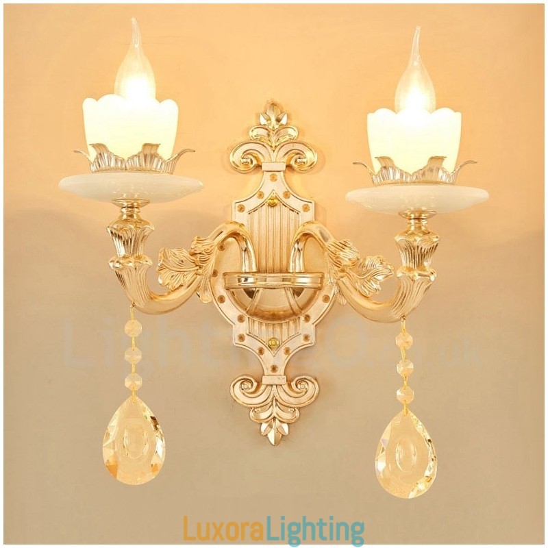 Designer Touch Decorative 2 Light Traditional Classic Living Room Dining Room Bed Room Metal Indoor Wall Sconces