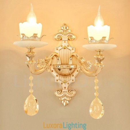 Designer Touch Decorative 2 Light Traditional Classic Living Room Dining Room Bed Room Metal Indoor Wall Sconces
