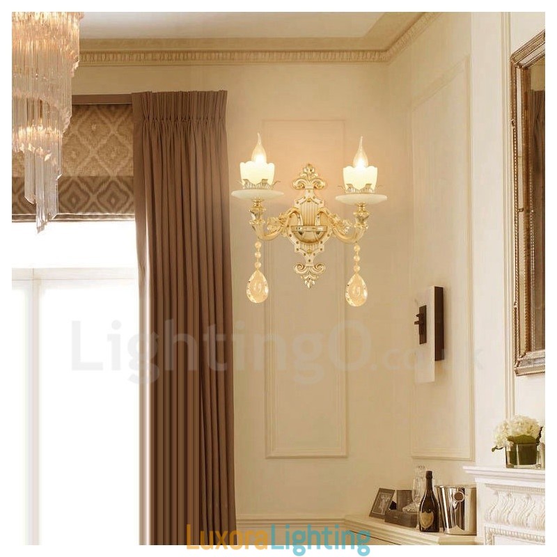 Designer Touch Decorative 2 Light Traditional Classic Living Room Dining Room Bed Room Metal Indoor Wall Sconces