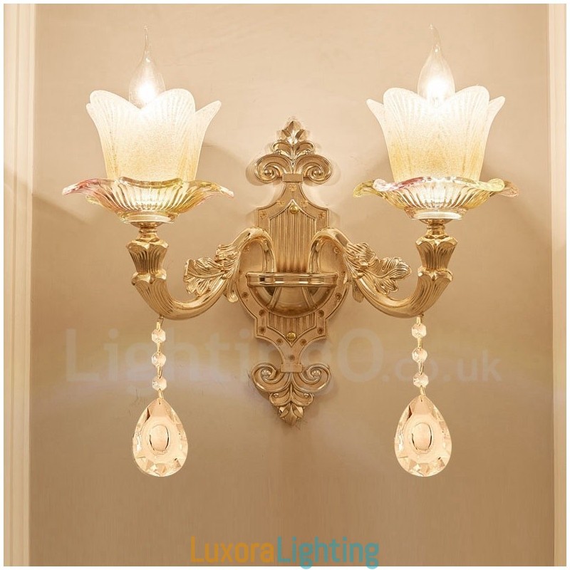Designer Touch Decorative 2 Light Traditional Classic Living Room Dining Room Bed Room Metal Indoor Wall Sconces