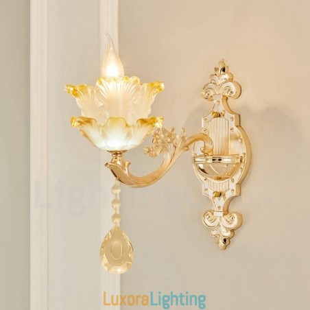 Designer Touch Decorative Single Light Traditional Classic Living Room Dining Room Bed Room Metal Luxury Indoor Wall Sconces