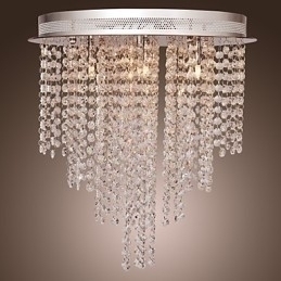 Designer Touch Decorative Modern Contemporary Crystal Mini Style Electroplated Metal Flush Mount