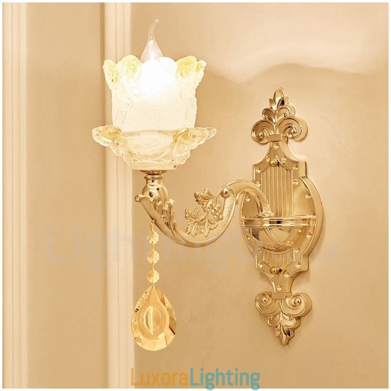Designer Touch Decorative Single Light Traditional Classic Living Room Dining Room Bed Room Metal Luxury Indoor Wall Sconces