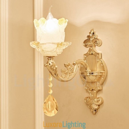 Designer Touch Decorative Single Light Traditional Classic Living Room Dining Room Bed Room Metal Luxury Indoor Wall Sconces