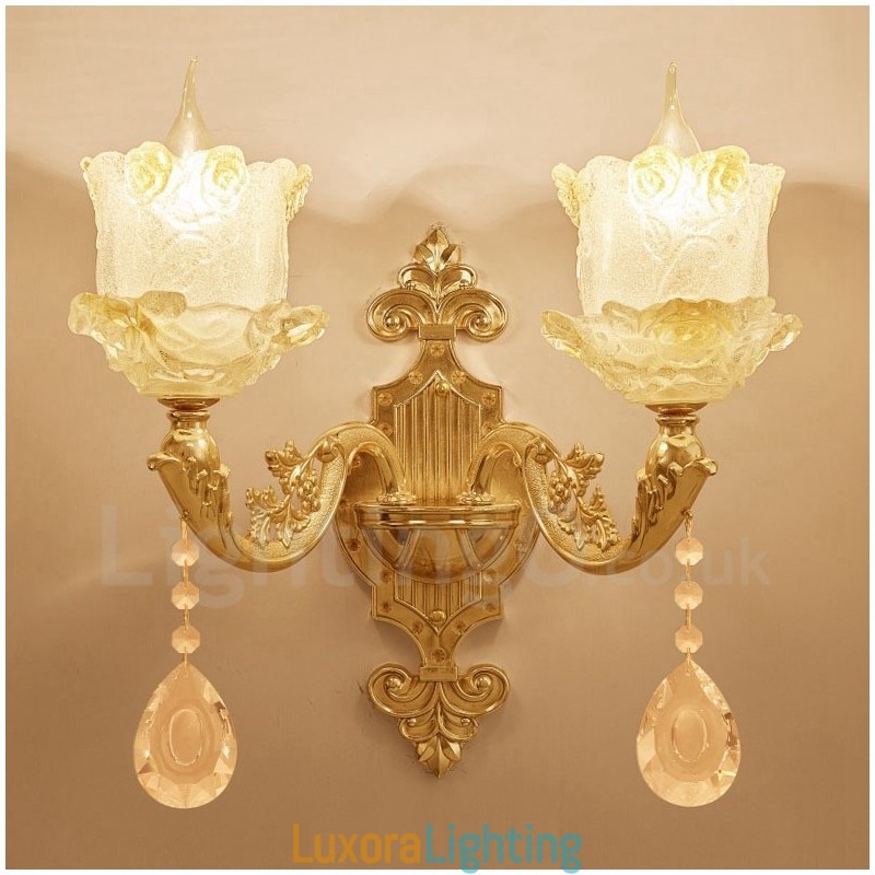 Designer Touch Decorative 2 Light Traditional Classic Living Room Dining Room Bed Room Metal Indoor Wall Sconces