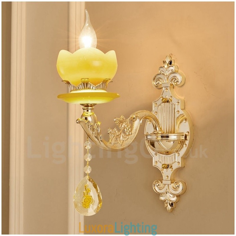 Designer Touch Decorative Single Light Traditional Classic Living Room Dining Room Bed Room Metal Luxury Indoor Wall Sconces