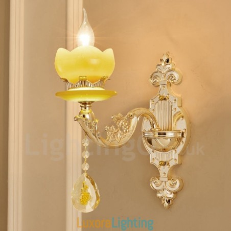 Designer Touch Decorative Single Light Traditional Classic Living Room Dining Room Bed Room Metal Luxury Indoor Wall Sconces