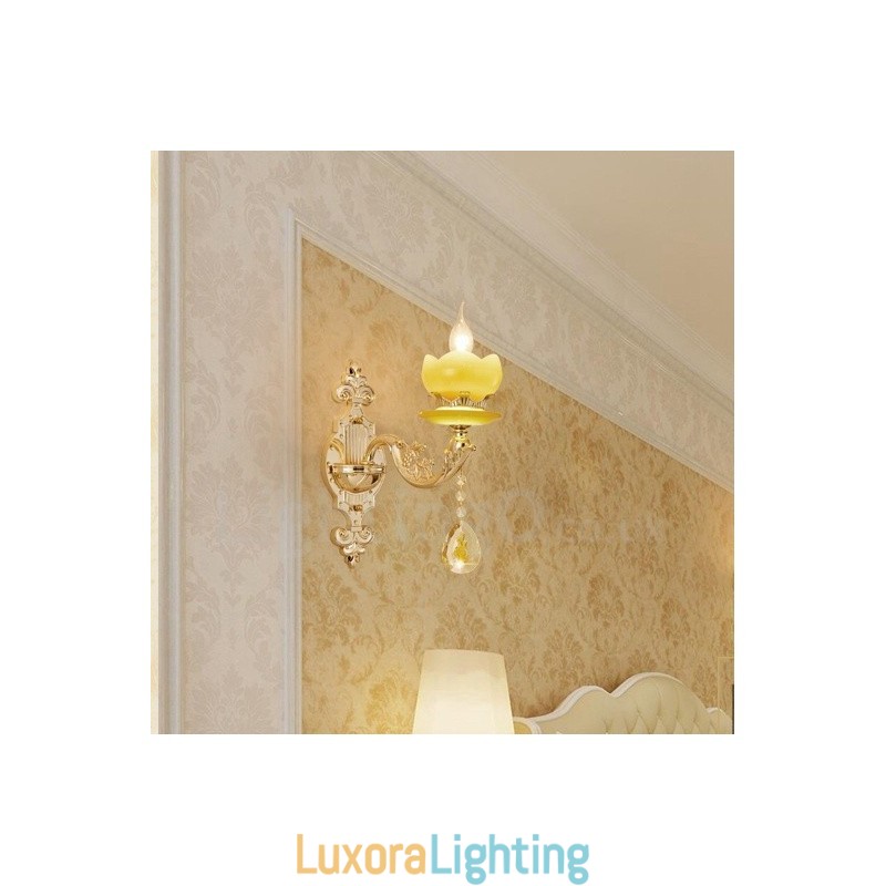 Designer Touch Decorative Single Light Traditional Classic Living Room Dining Room Bed Room Metal Luxury Indoor Wall Sconces