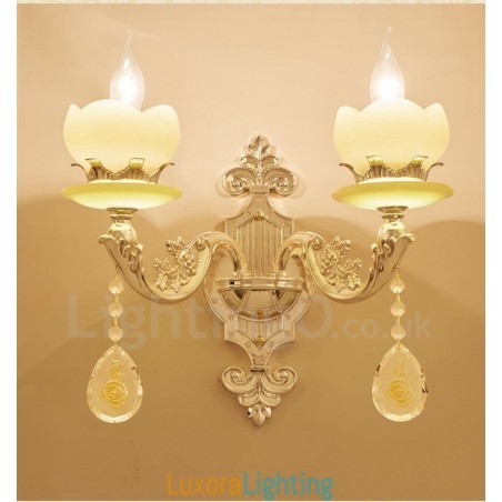 Designer Touch Decorative 2 Light Traditional Classic Living Room Dining Room Bed Room Metal Indoor Wall Sconces