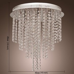 Designer Touch Decorative Modern Contemporary Crystal Mini Style Electroplated Metal Flush Mount