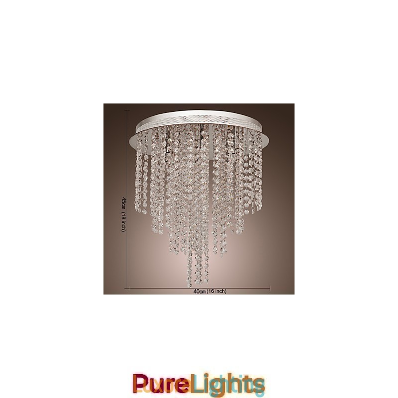 Designer Touch Decorative Modern Contemporary Crystal Mini Style Electroplated Metal Flush Mount