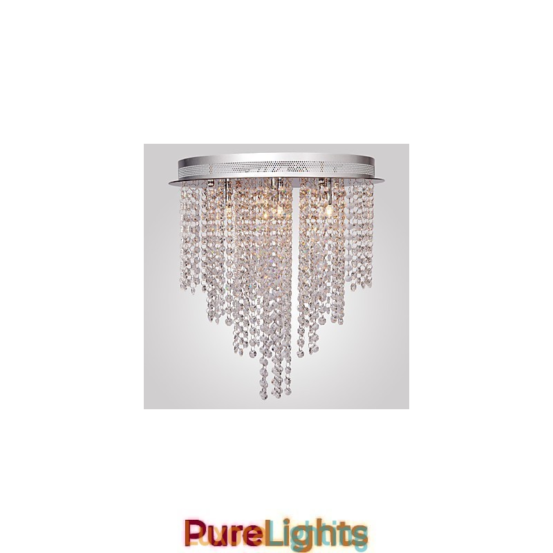 Designer Touch Decorative Modern Contemporary Crystal Mini Style Electroplated Metal Flush Mount