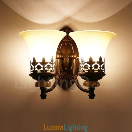 Designer Touch Decorative 2 Light Traditional Classic Living Room Dining Room Bed Room Metal Indoor Wall Sconces