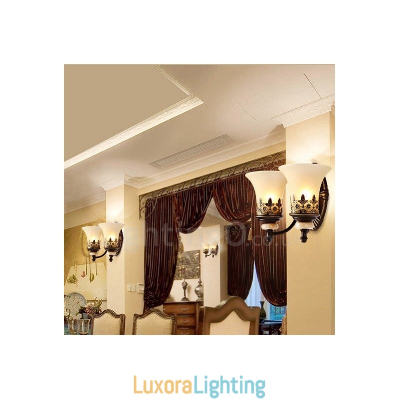 Designer Touch Decorative 2 Light Traditional Classic Living Room Dining Room Bed Room Metal Indoor Wall Sconces