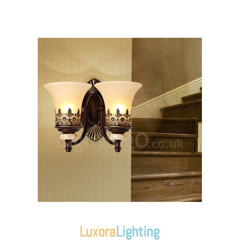 Designer Touch Decorative 2 Light Traditional Classic Living Room Dining Room Bed Room Metal Indoor Wall Sconces