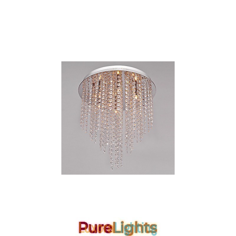 Designer Touch Decorative Modern Contemporary Crystal Mini Style Electroplated Metal Flush Mount
