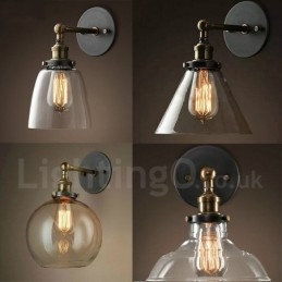 Designer Touch Decorative 1 Light Rustic Lodge Wall Light with Glass Shade