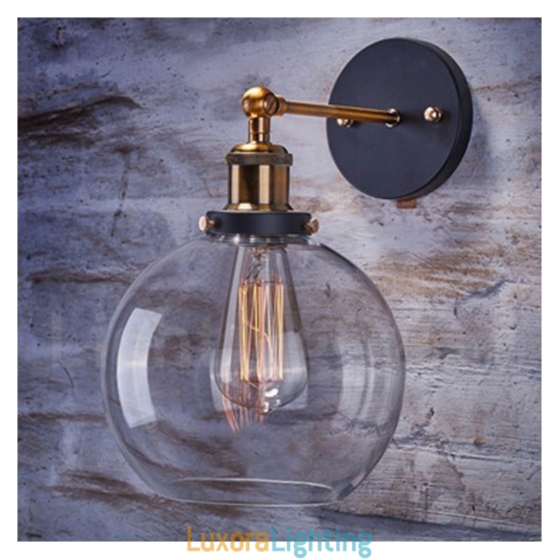 Designer Touch Decorative 1 Light Rustic Lodge Wall Light with Glass Shade