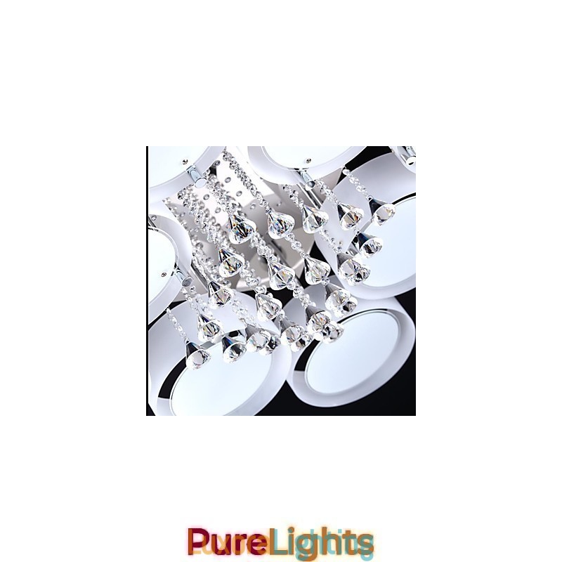 Designer Touch Decorative Modern Contemporary Chrome Metal Flush Mount