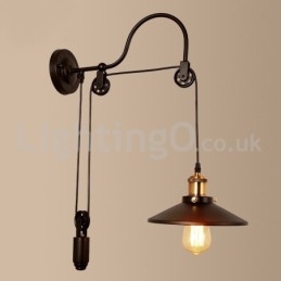 Designer Touch Decorative Retro Flush Mounted Wall Lights Aisle Bar Cafe Bedroom Study Loft Pulley Wall Lamp